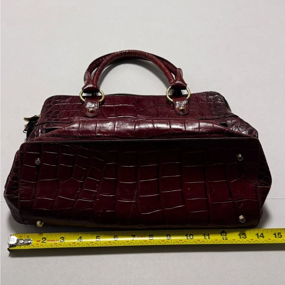 Modalu ‘Pippa’ Original Size Handbag in Reddish Brown Croc